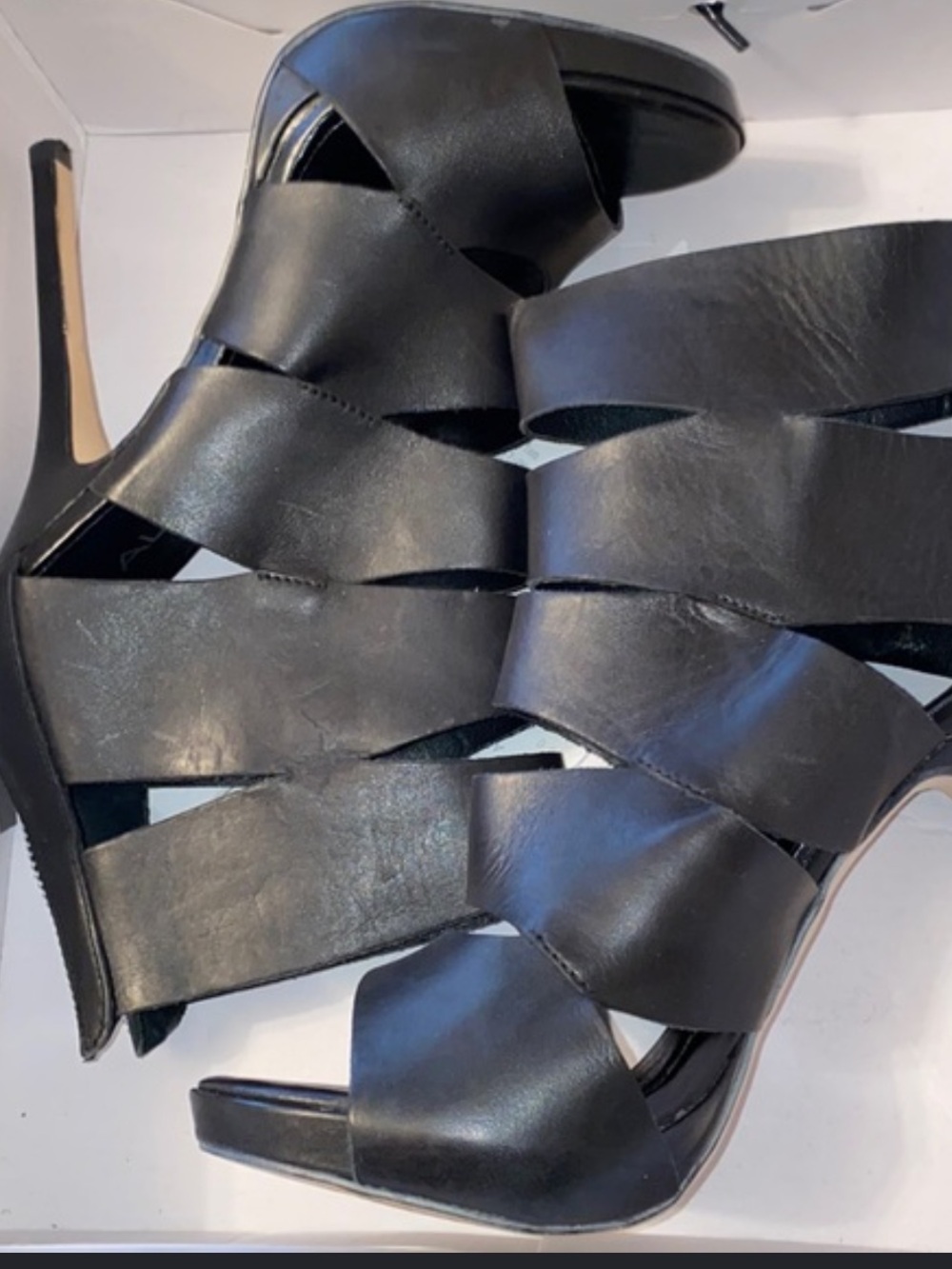 Aldo Black Woven Strappy Stiletto Sandal